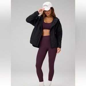Fabletics Black Daydreamer+ Hooded Quilted Jacket